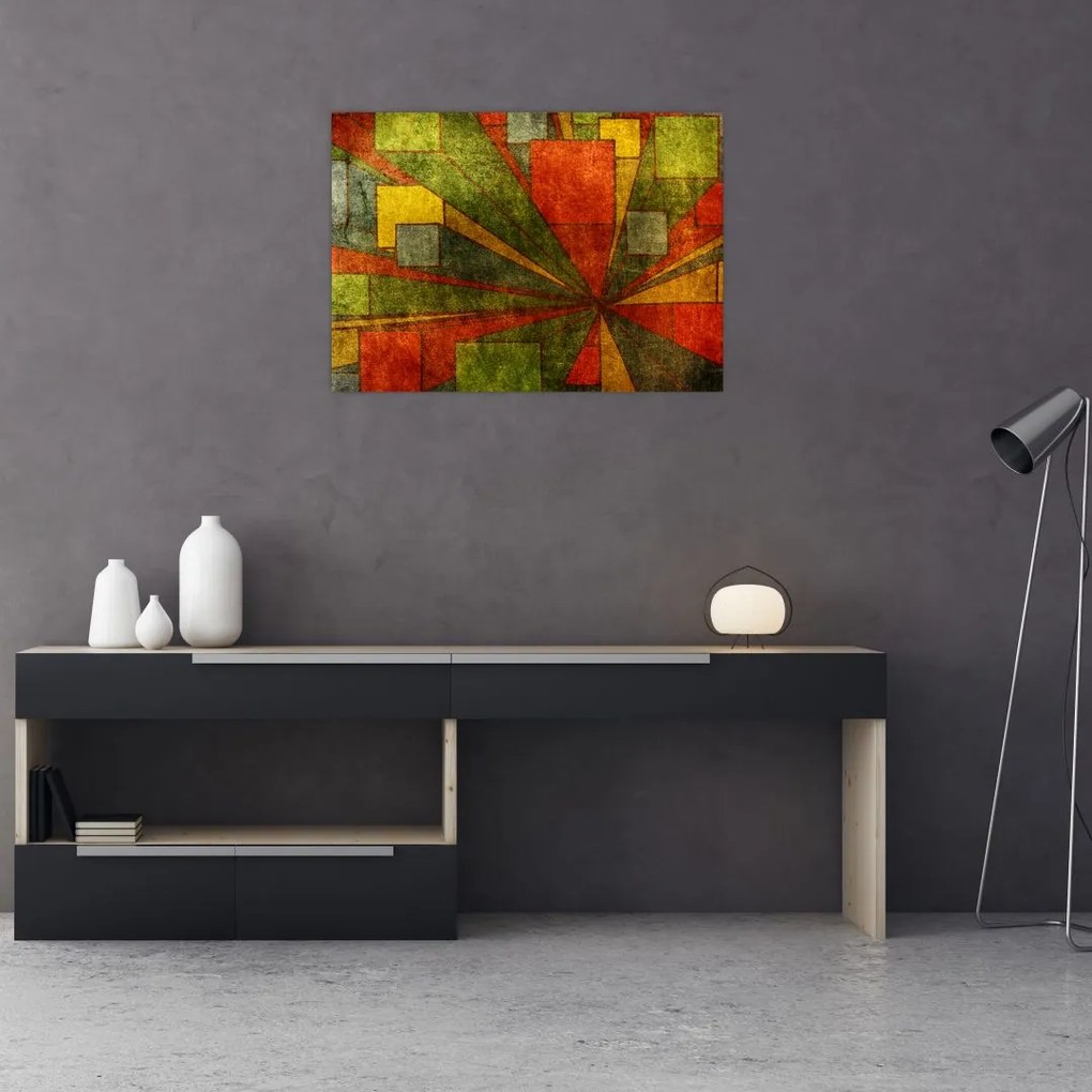 Obraz abstrakcji geometrycznej (70x50 cm)