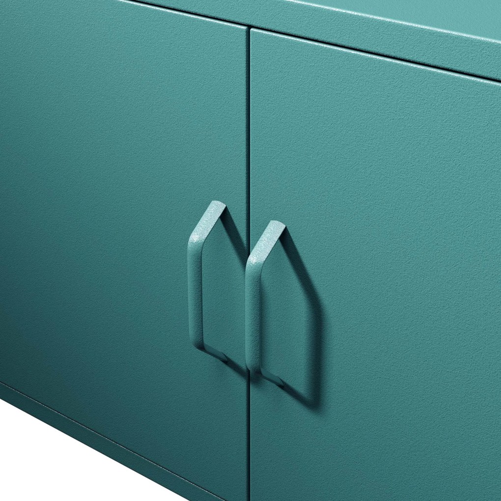 Szafka RTV metalowa na nóżkach morska, 1150x595x400 mm: ROSA Modern