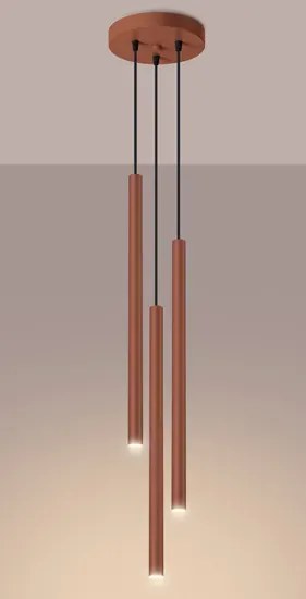 Industialna czerwona lampa wisząca - 4X M087 R7-E38