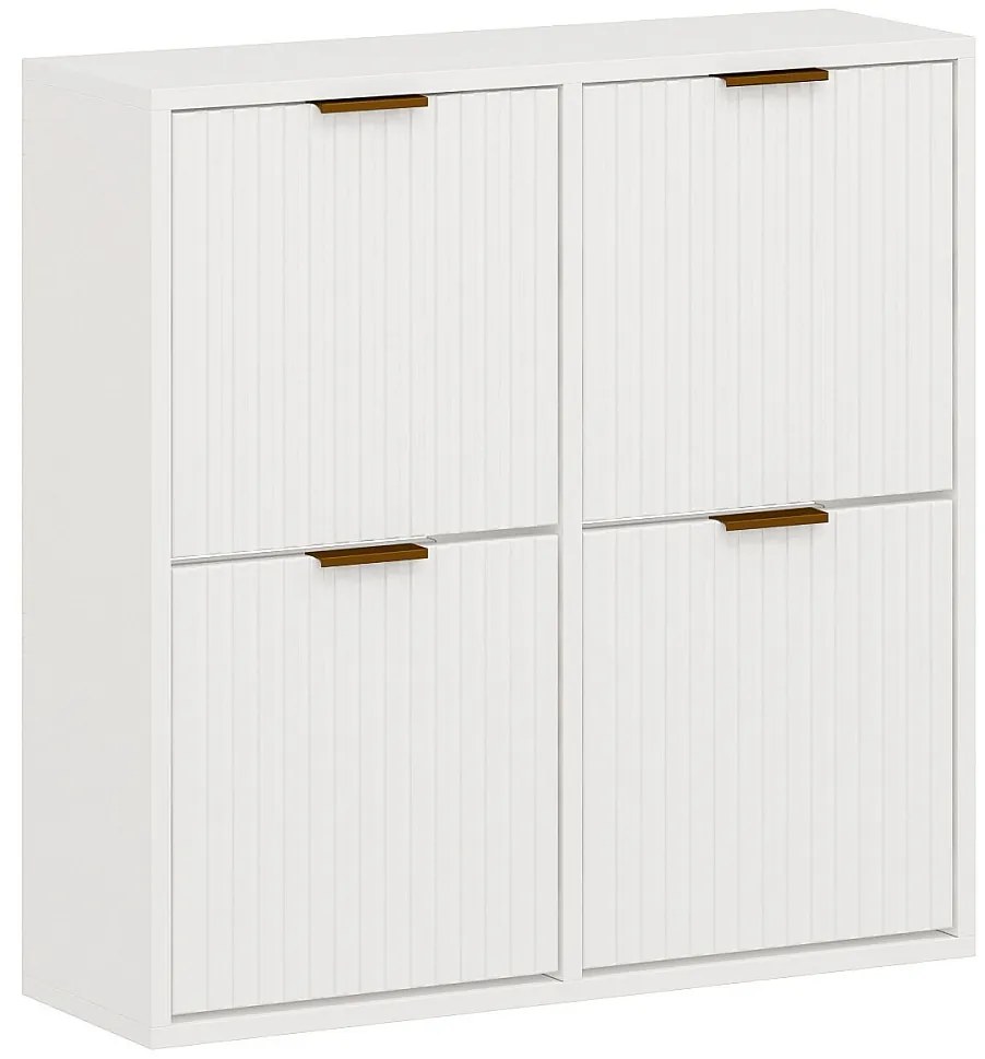 Szafka na buty z 4 klapami  - Biało-złota - FRALYN od Pascal Morabito