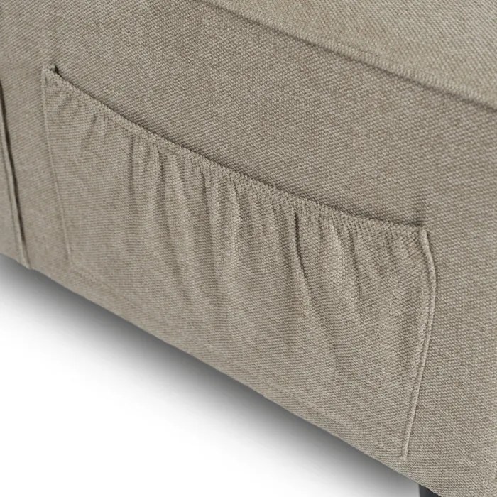 Fotel Wypoczynkowy Rozkładany IBERIS 67 cm Beżowy Tapicerowany Nowoczesny