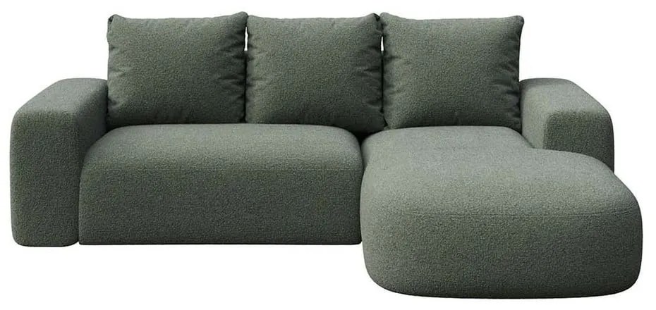 Zielony narożnik z materiału bouclé (prawostronny/z szezlongiem) Monce – Rodier