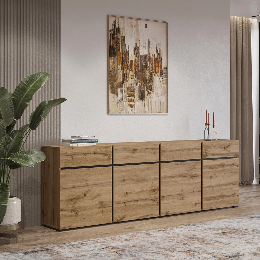 Komoda INCROCIO 225 cm do Salonu Sypialni Dąb wotan