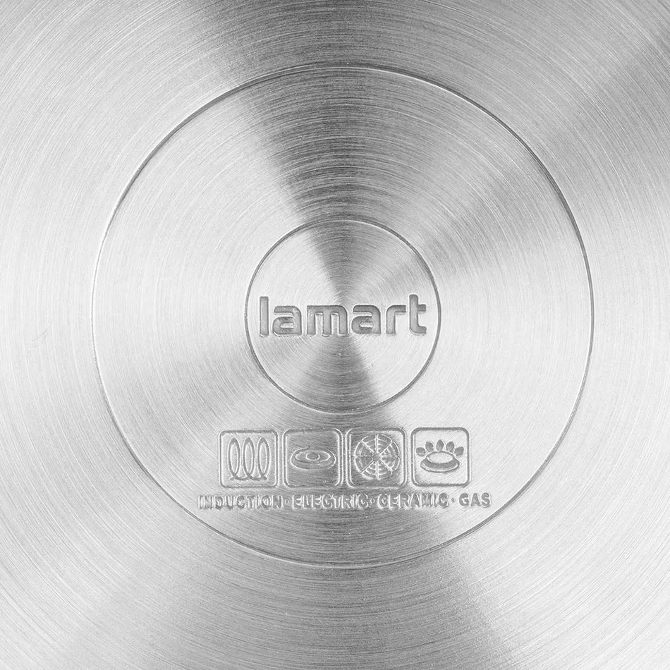 Lamart LTSS2212 garnek ze stali nierdzewnej zpokrywką Prestige, 22 x 12,5 cm, śred. 22 cm