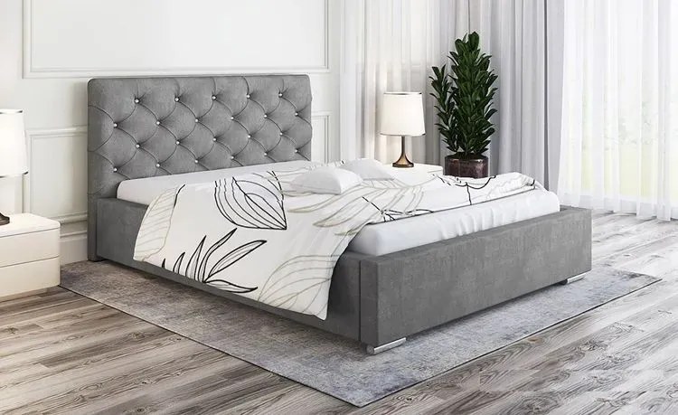 Dwuosobowe łóżko z pojemnikiem 140x200 A4-T89