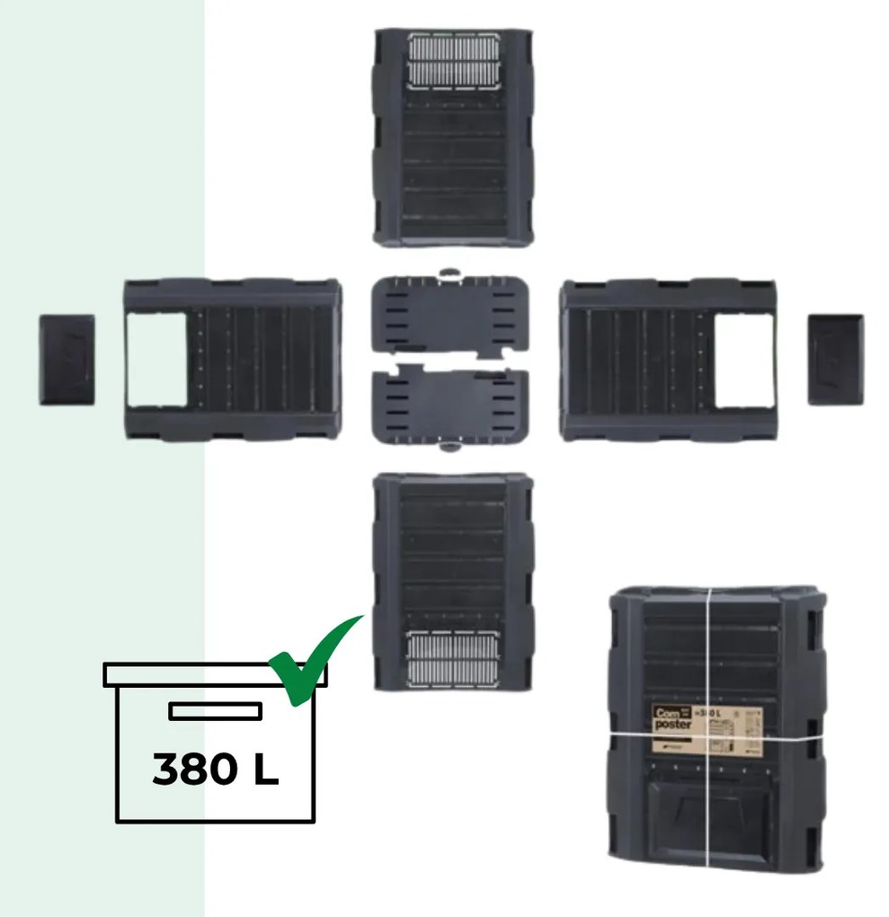 Kompostownik ogrodowy - Compogreen 380 l czarny Prosperplast