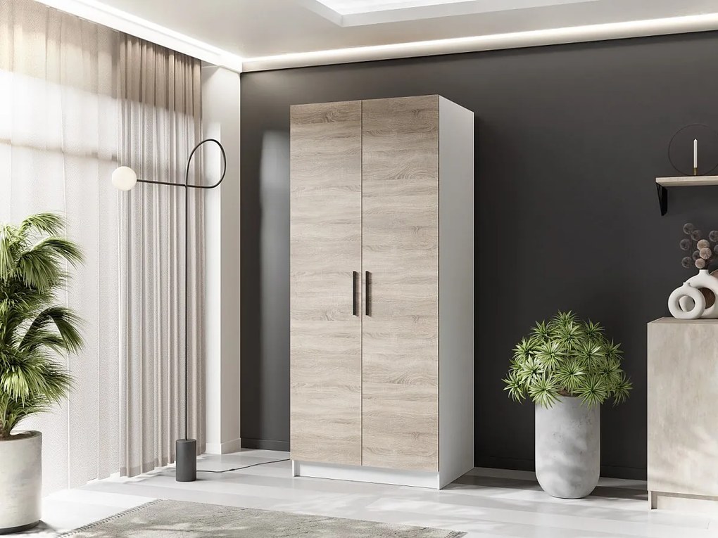 Szafa dwudrzwiowa GOLD 2D 78 biały + dąb sonoma