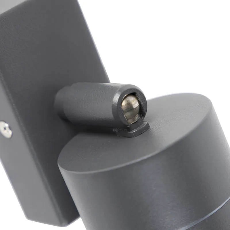 Lampa ścienna zewnętrzna antracytowa IP44 obrotowa i pochylana - Solo