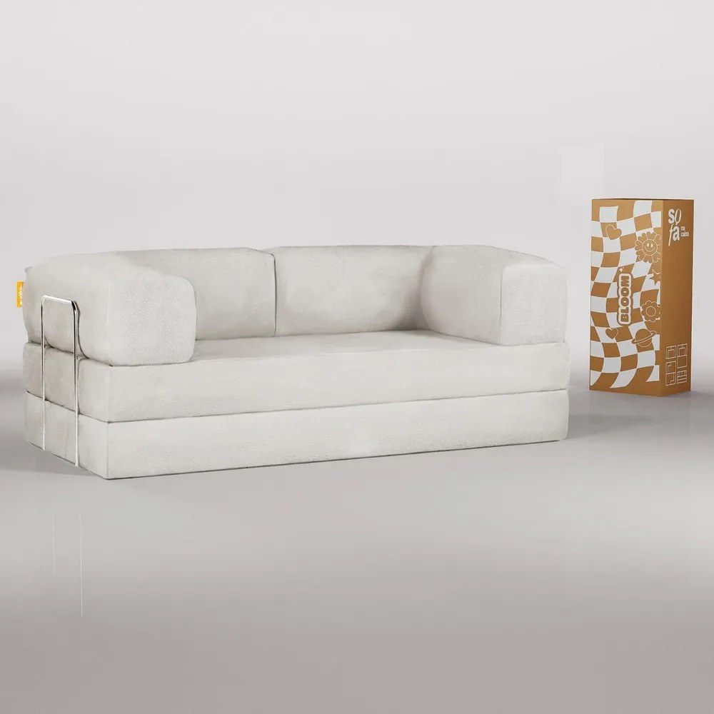 Beżowa rozkładana sofa z materiału bouclé 180 cm Bloom – TemaHome