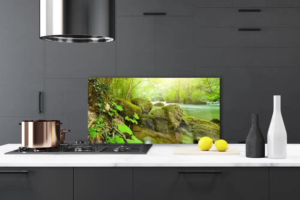 Panel Szklany do Kuchni Spokój Płynącej Wody