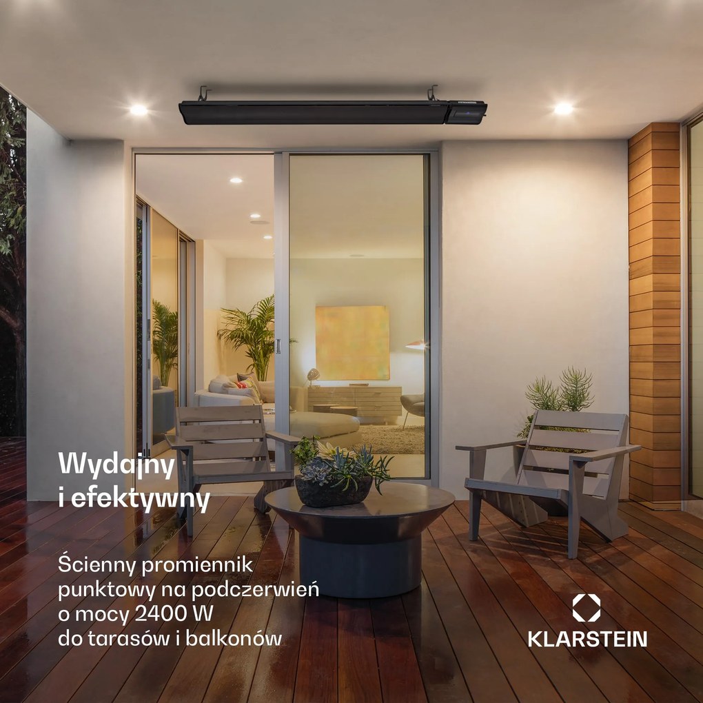 Blumfeldt Cosmic Beam 2400W Promiennik Podczerwieni na Ścianę Czarny