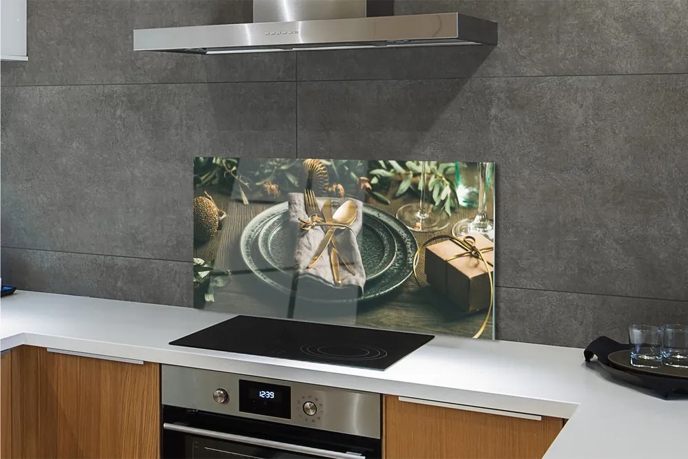 Panel szklany do Kuchni Wigilijne Nakrycie Stołu