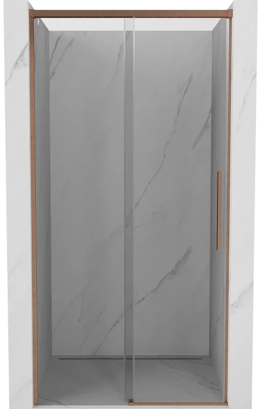 Mexen Rox drzwi prysznicowe rozsuwane 100 cm, transparent, miedź szczotkowana - 8C2-100-000-65-00