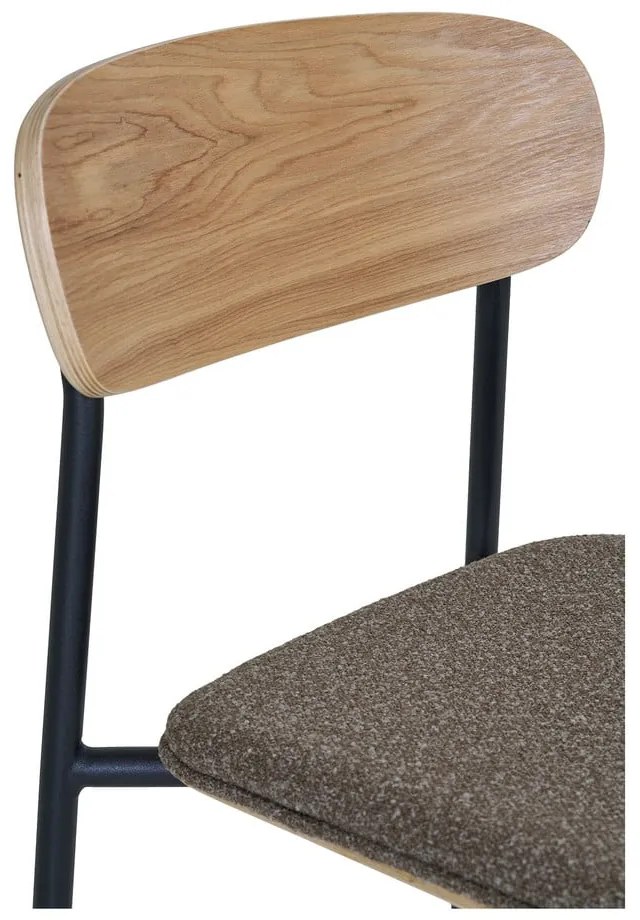 Czarny/brązowy hoker sztaplowany w dekorze jesionu (wysokość siedziska 66 cm) Estepona – House Nordic