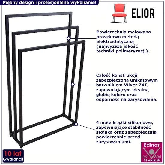 Czarny stojak na ręczniki 60 cm M3-G69