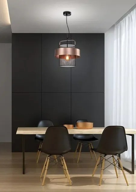 Industrialna lampa wisząca z siateczkowym kloszem - V147 C8-K59