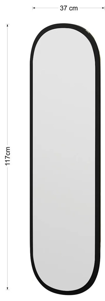 Lustro Magnum Black 40 x 120 cm