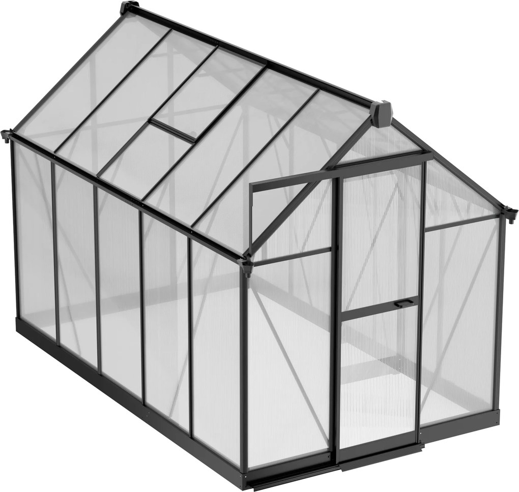 Szklarnia 210 x 183 x 304 cm, wzmocniona konstrukcja, poliwęglan 6 mm