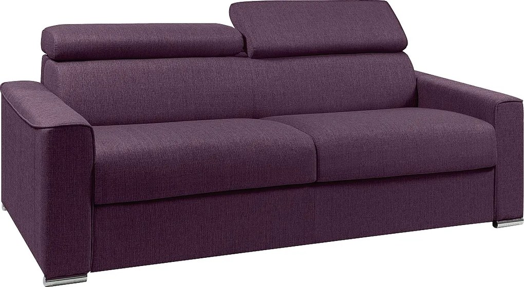 Kanapa 4-osobowa rozkładana typu express z tkaniny VIZIR - kolor fioletowy - pow. spania: 160 cm - Materac 22 cm