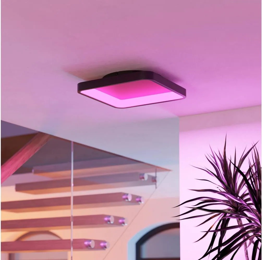 Eglo 901911 - LED RGBW ściemnialna lampa sufitowa LORETELLO-Z LED/20W/230V 35x35cm czarna