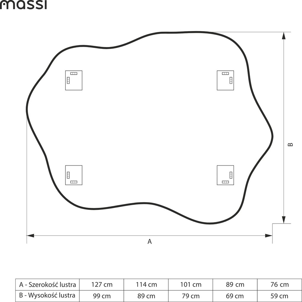 Lustro dekoracyjne o nieregularnym kształcie bez podświetlenia FLOW NATURE | Różne rozmiary | Różne kolory : Kolor tafli szkła - Brąz, Rozmiar - 101x79 cm
