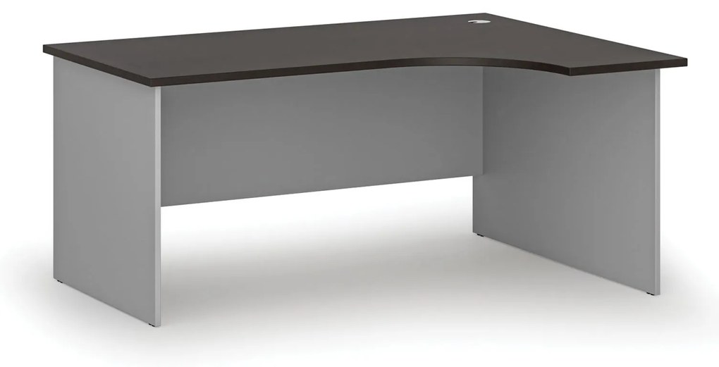 Narożne biurko PRIMO GRAY, 160x120 cm, prawe, szary/wenge