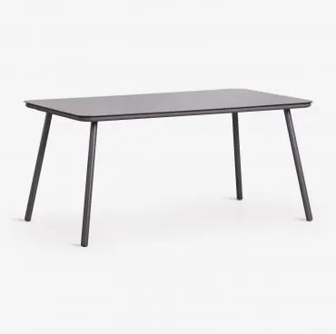 Prostokątny Stół Ogrodowy 160x90 Cm Z Szkła Arhiza Grafitowa Szarość - Sklum