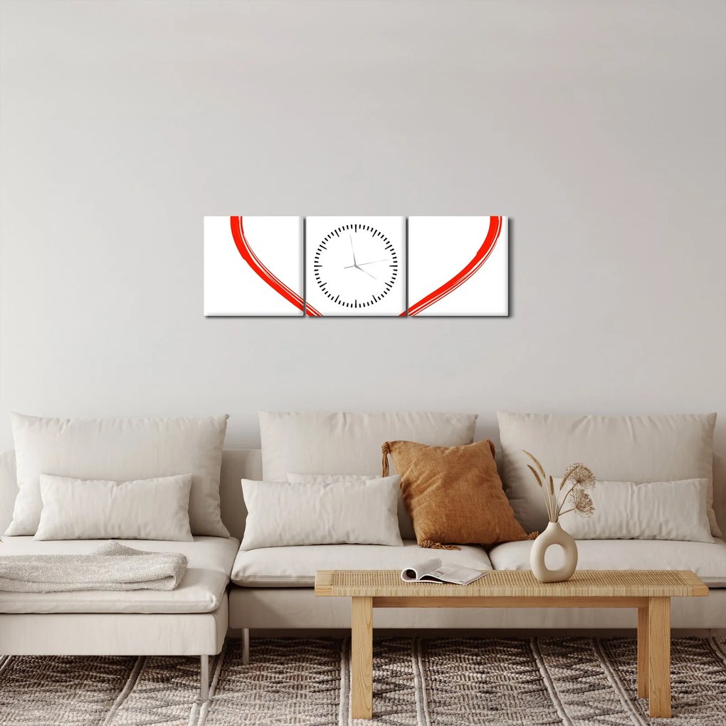 Obraz serca (z zegarem) (90x30 cm)