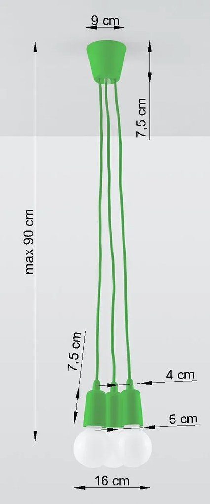 Zielona industrialna lampa wisząca K3-N38