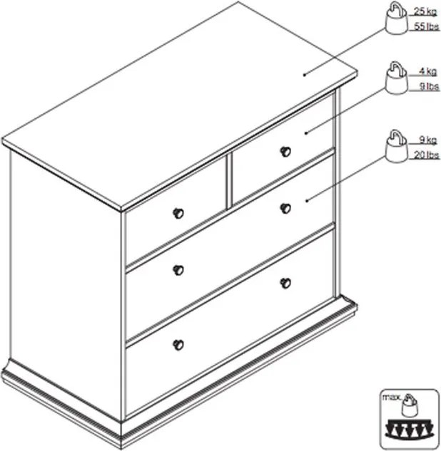 Komoda Paris 70305 biały - dąb sonoma