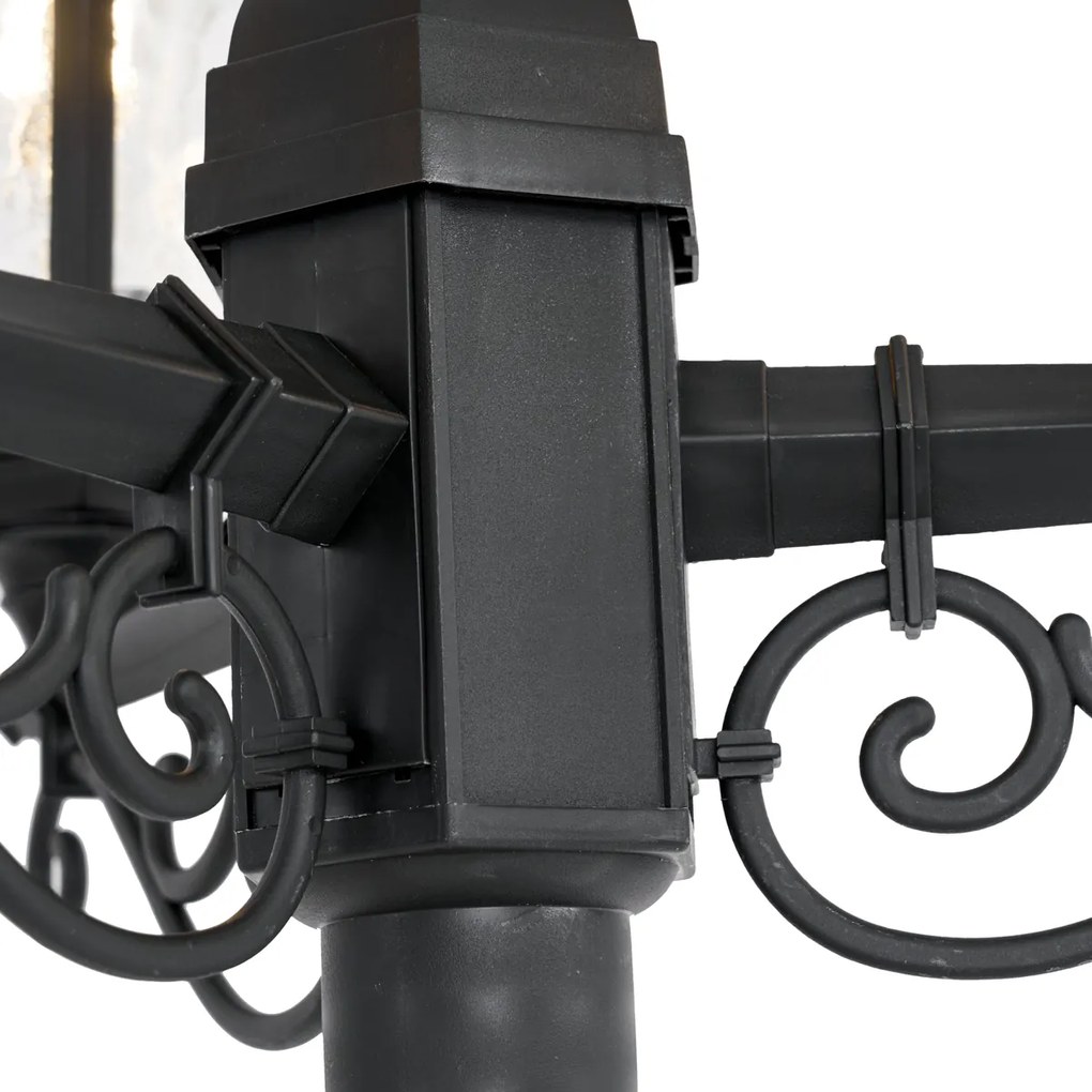 Klasyczny słupek zewnętrzny czarny 217 cm IP44 - New Haven Hammered