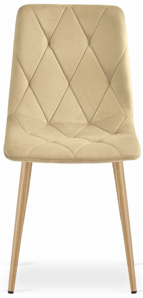 Beżowe krzesło do kuchni LIBRA aksamitne