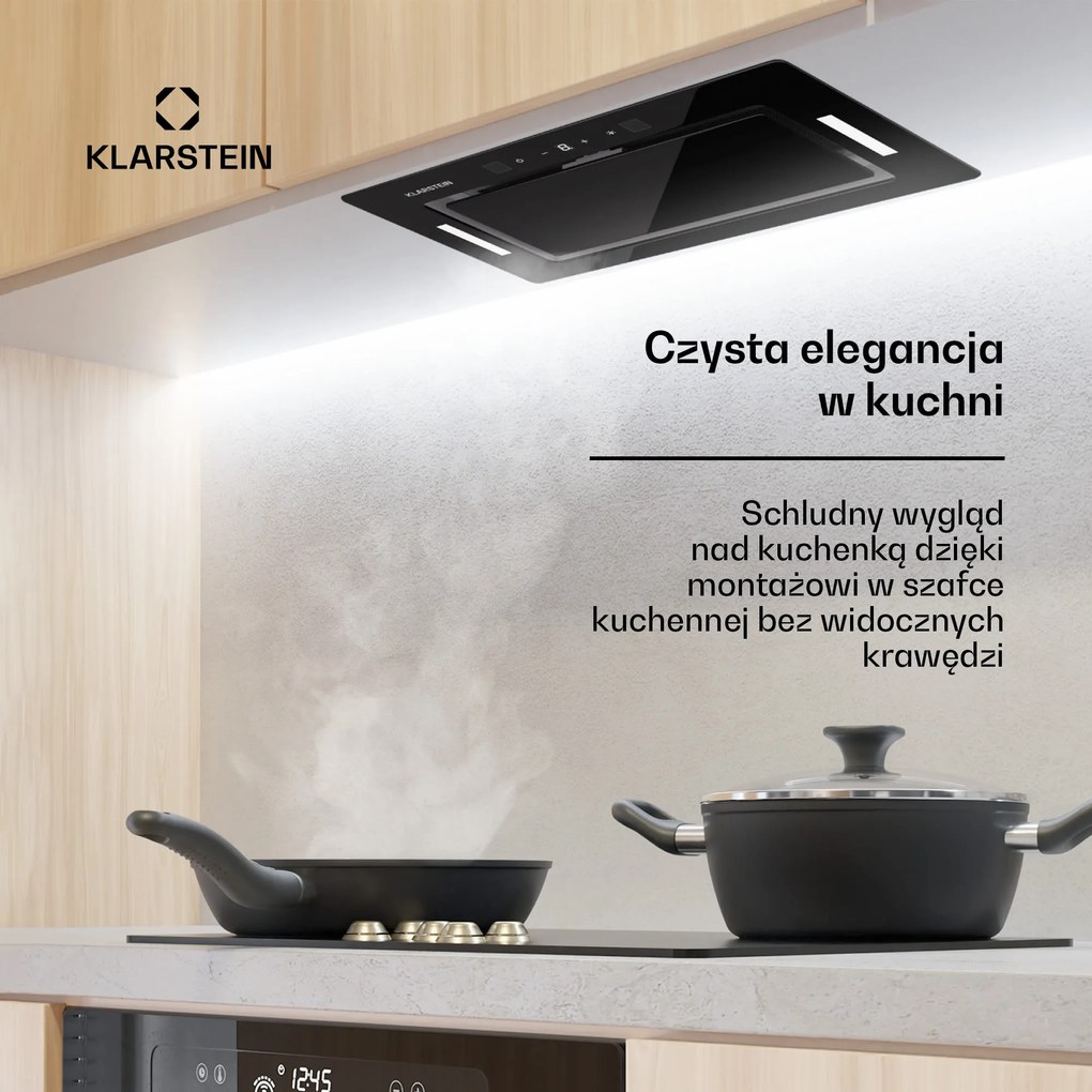 Klarstein Hektor 60cm 547m³/h Okap do Zabudowy Czarny