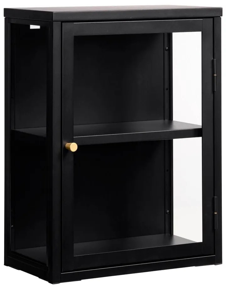 Czarna metalowa witryna wisząca 45x60 cm Carmel – Unique Furniture
