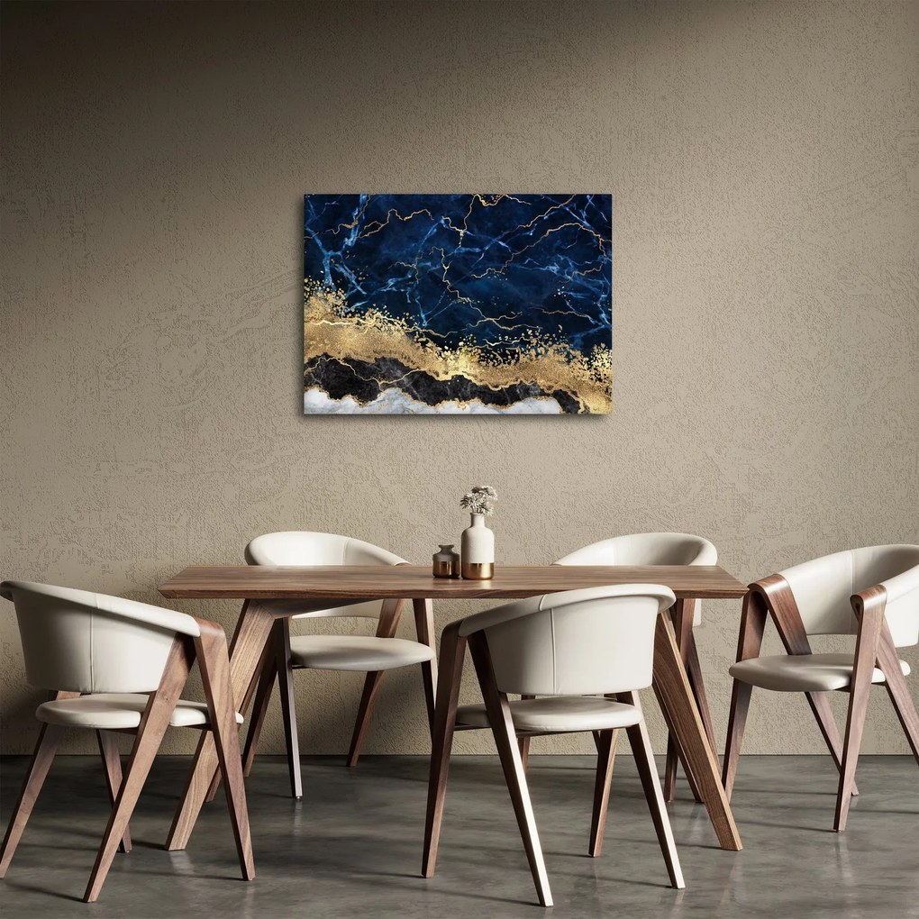 Obraz - Ciemnoniebieski marmur (70x50 cm)