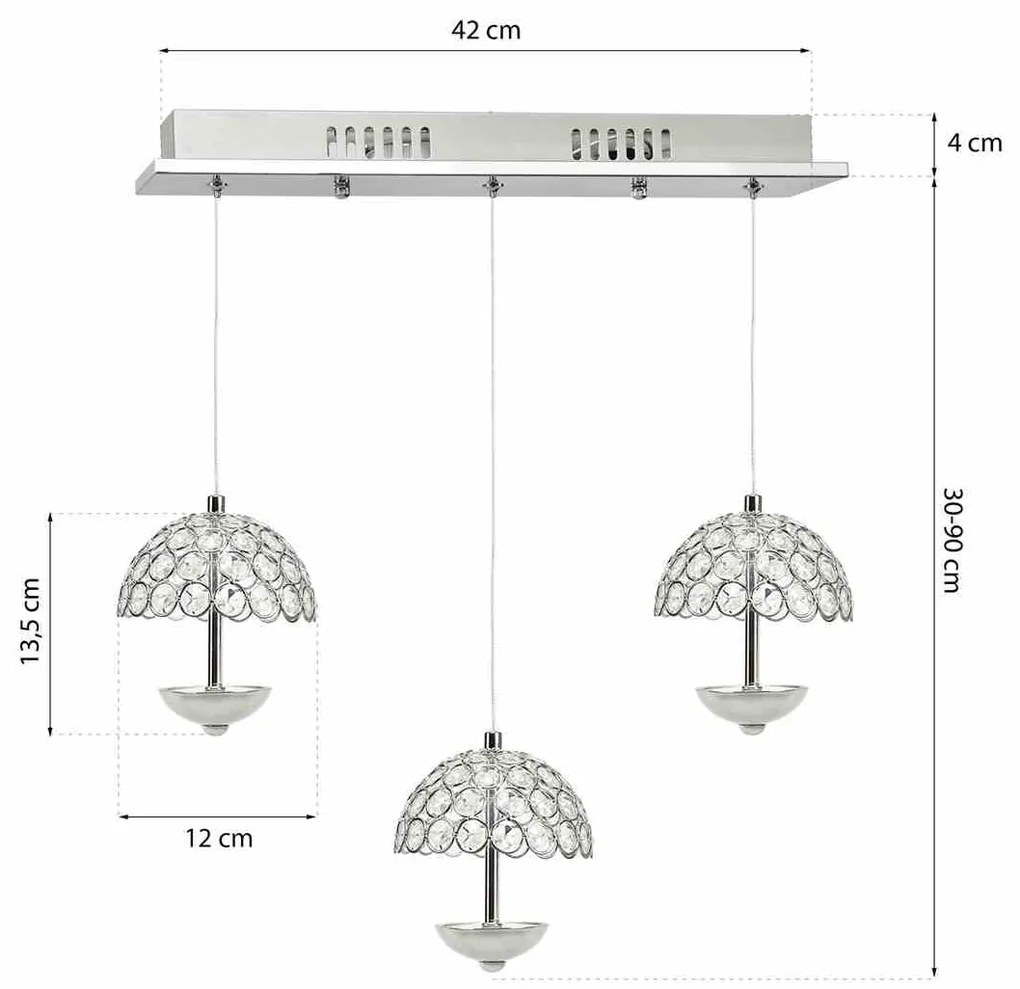 LAMPA WISZĄCA VENUS 3x5W LED na listwie