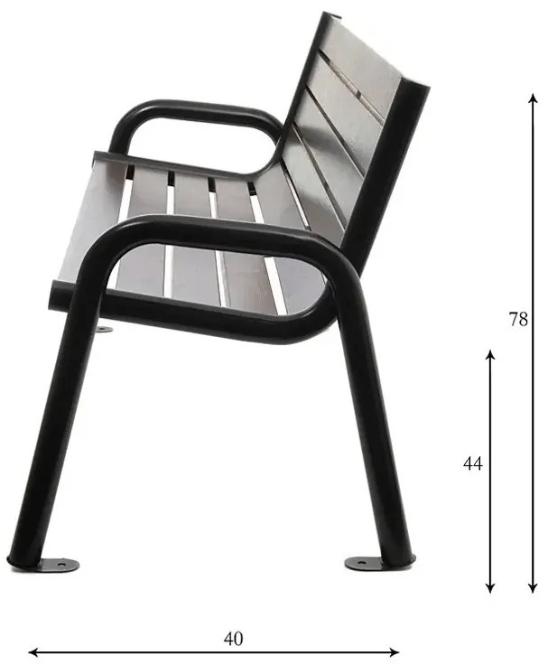 Stalowa ławka parkowa palisander - Tremis 2V