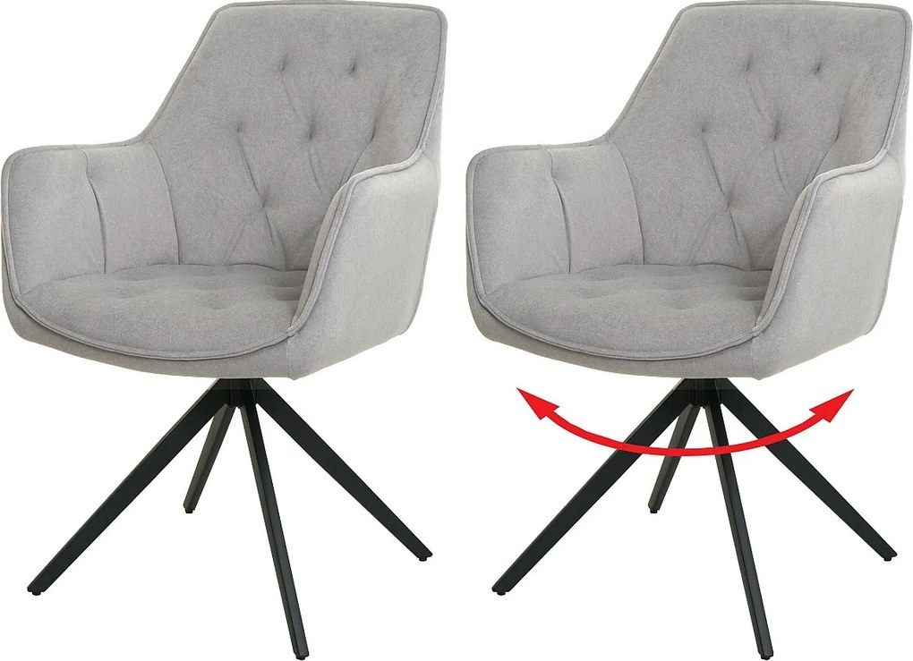 Krzesło do jadalni MCW-L80 (zestaw 2 sztuk),  jasnoszary