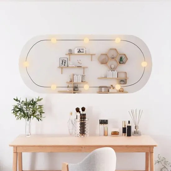 Ścienne lustro owalne z żarówkami LED 45x100 P8-P59