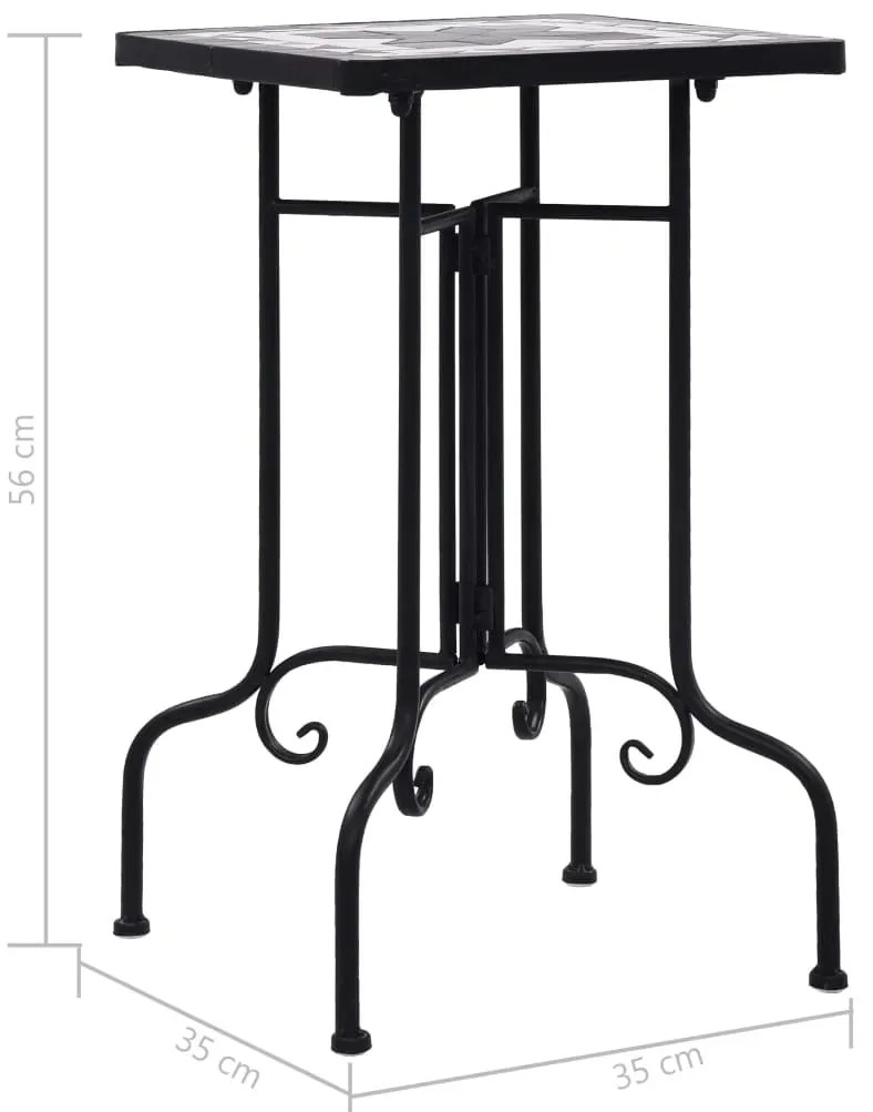 Czarno-biały stolik ceramiczny – Neve
