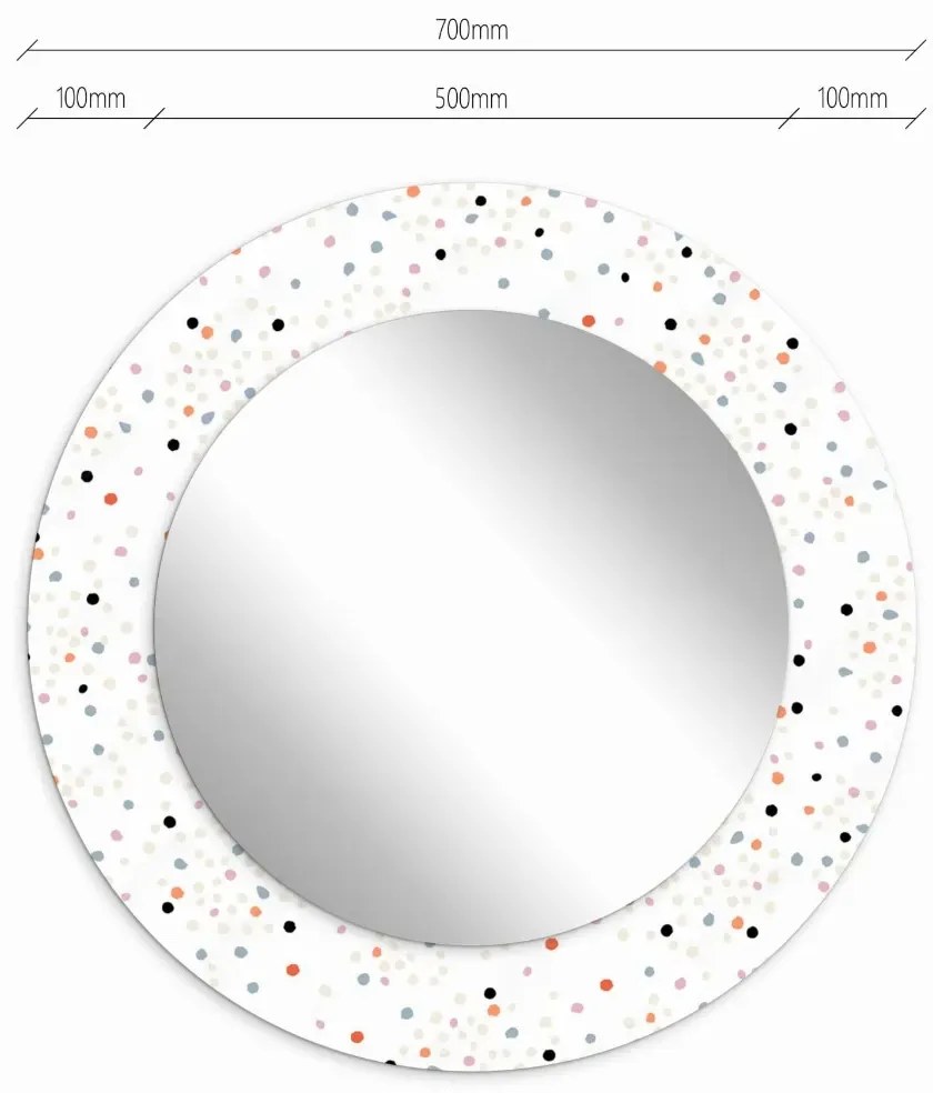 Lustro okrągłe MORENA DOTS 70cm białe BALTICA DESIGN