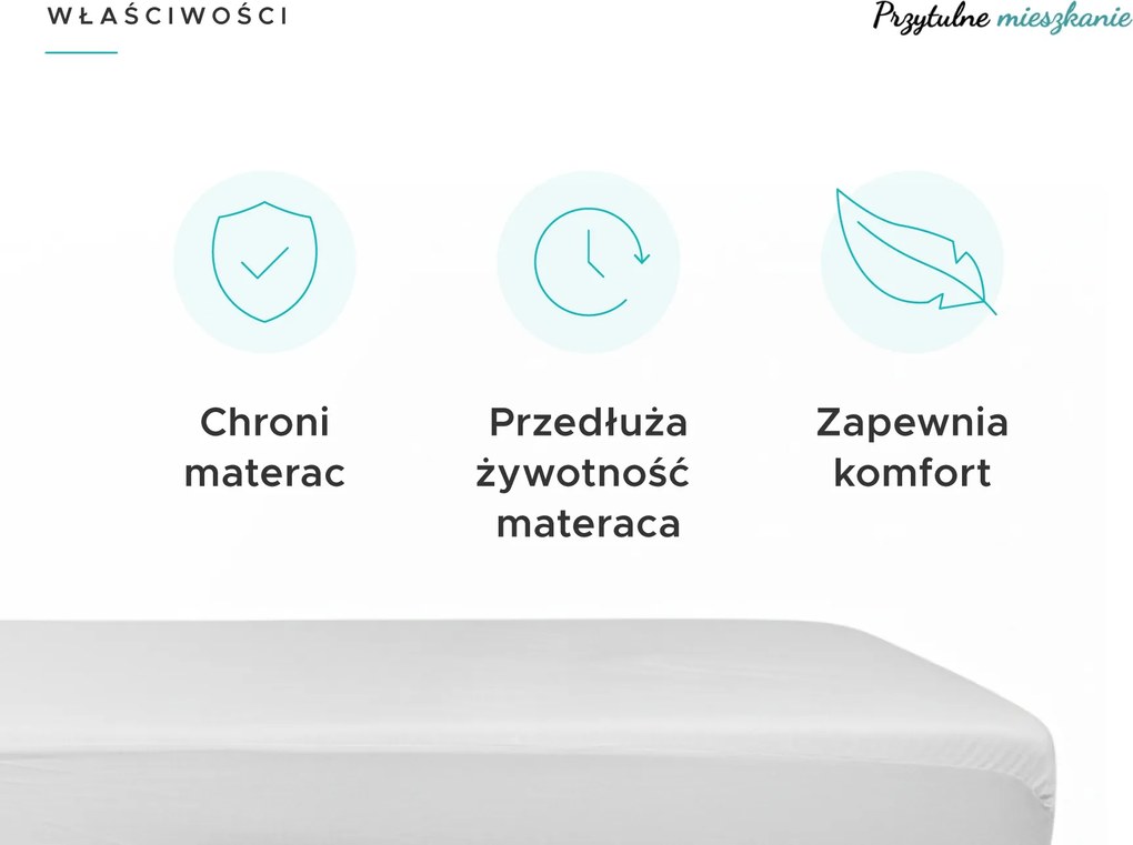 Nieprzemakalny frotowy ochraniacz na materac GUARD 180 x 200 cm