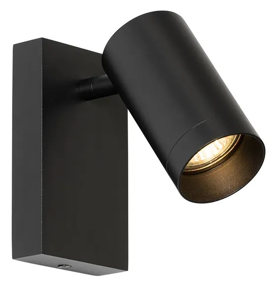 Inteligentny Kinkiet / Lampa scienna czarny regulowany z włącznikiem, z Wifi GU10 50mm - Jeana Luxe Nowoczesny Oswietlenie wewnetrzne