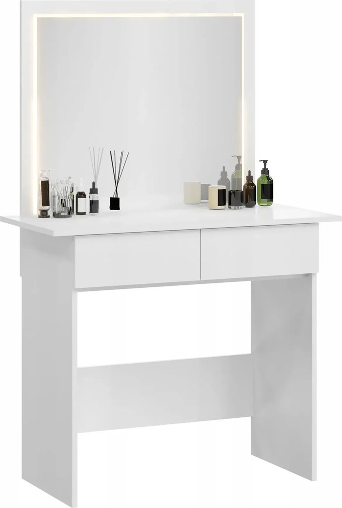 Biała toaletka z lustrem L0-L42