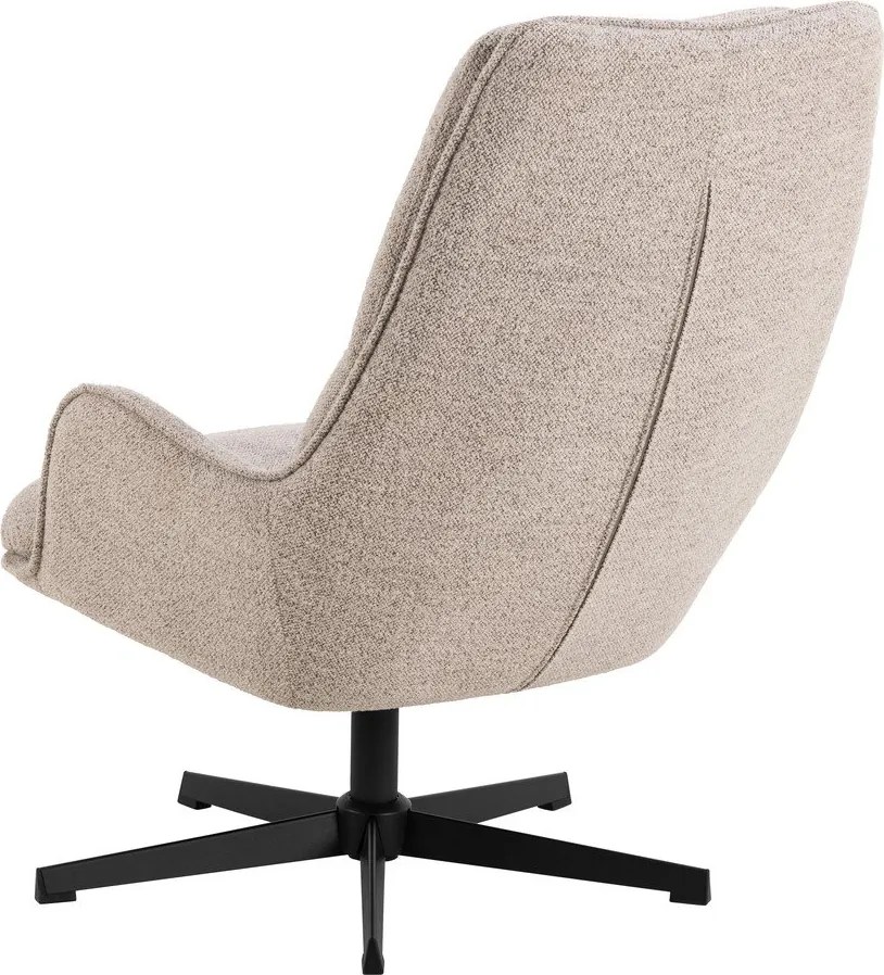 Beżowy obrotowy fotel z materiału bouclé Bosley – Actona