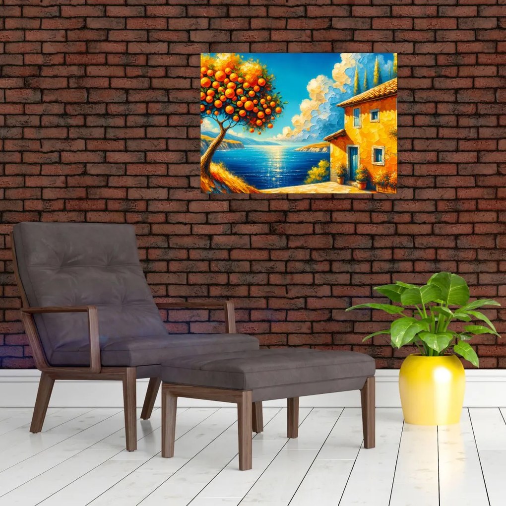 Obraz na szkle - Dom z pomarańczami II. (70x50 cm)