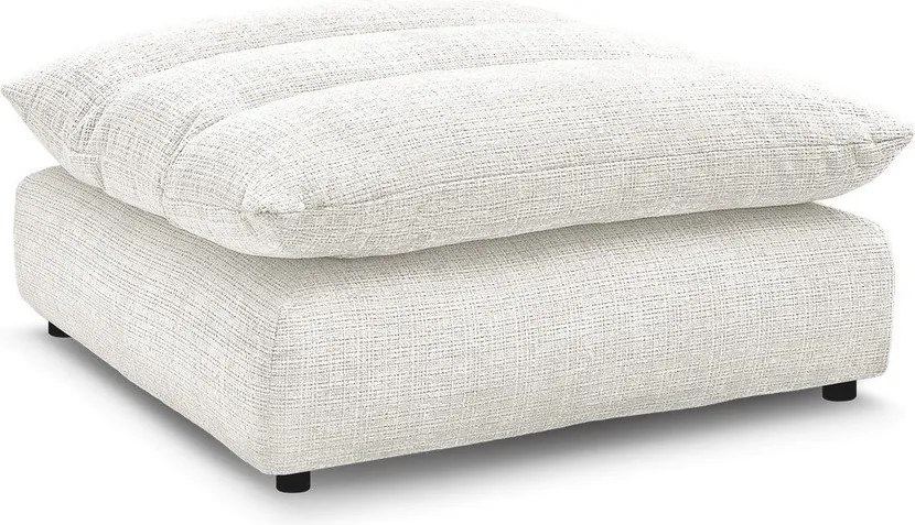 Biały podnóżek z tkaniny szenilowej Neil – Bobochic Paris