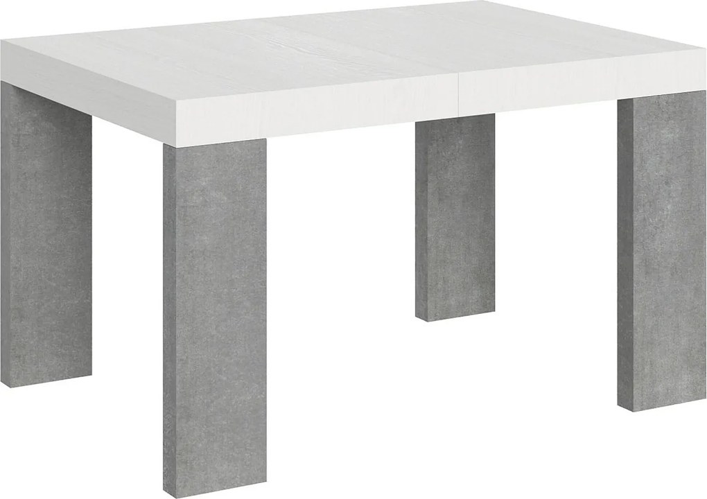 Stół rozkładany 90x130/234 cm Roxell Mix Biały jesionowy blat - Nogi cementowe
