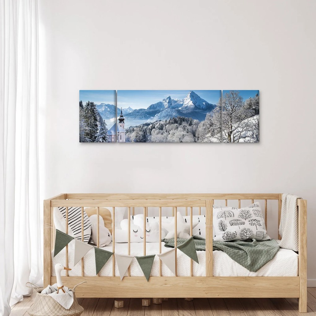Obraz - Zaśnieżony krajobraz (170x50 cm)
