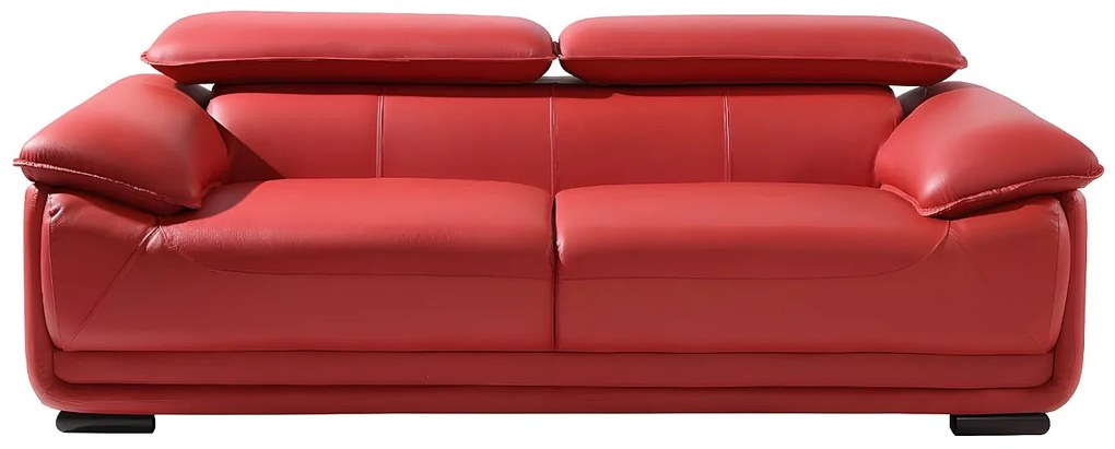 Kanapa 3-osobowa ze skóry MACELO - Czerwona